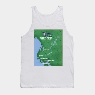 Fuerte River Sinaloa, Mexico travel map Tank Top